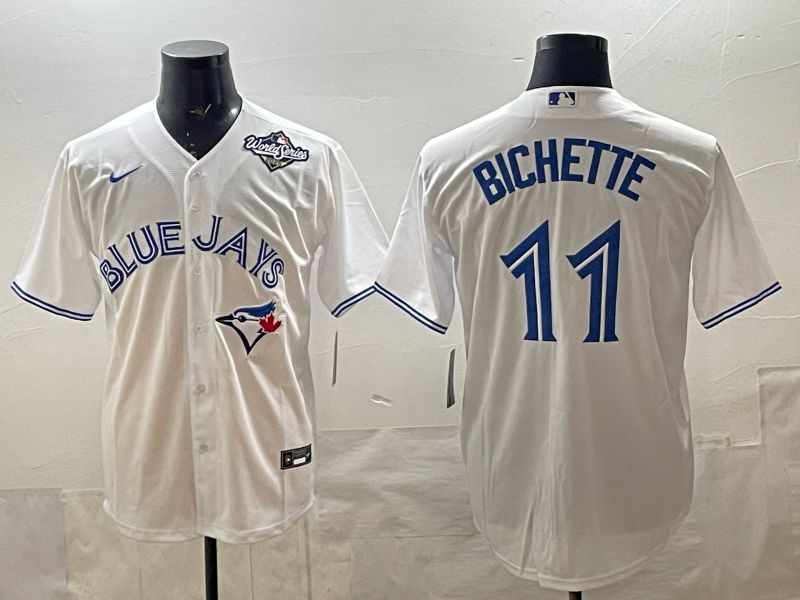 Men 2025 Toronto Blue Jays #11 Bichette White Game Nike MLB Jersey style 03